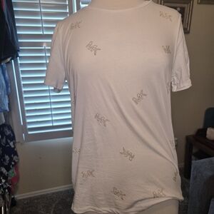 Michael Kors White Tee with Gold Accents